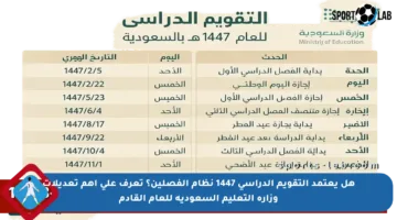 هل يعتمد التقويم الدراسي 1447 نظام الفصلين؟ تعرف على أهم تعديلات وزارة التعليم السعودية للعام القادم